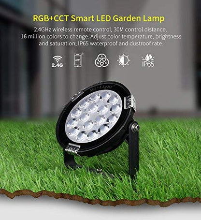 LIGHTEU, Milight Miboxer 9W AC100~240V Garden Spotlight RGBCCT Multi-Color Change and Color Temperature Adjustable WiFi LED Garden Lawn Light, RGBCCT