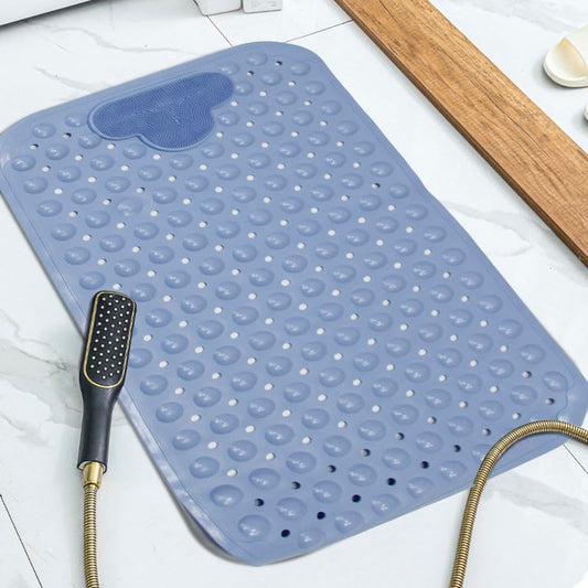 Cozy Haven Massager Foot Shower Bath Mats - Washable Non Slip Anti Mould Rubber Bathmat with Suction Cups for Bathtub and Bathroom (Blue, 60x90cm)