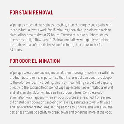 Nature's Miracle Advanced Stain and Odor Eliminator Dog, Fresh Scent, Severe Mess Enzymatic Formula For Tough Pet Messes, 32 Ounces
