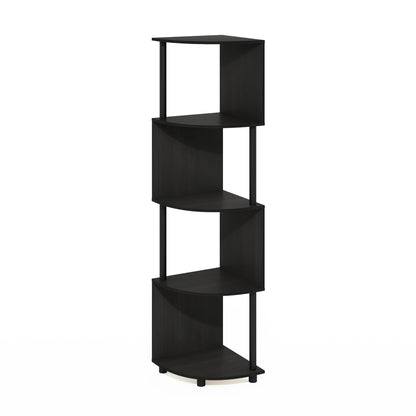Furinno ECON Corner Shelf, 4-Tier Corner Book Shelf, Zigzag Storage Shelves, Display Rack, Bookshelf, for Organization and Storage, Living Room