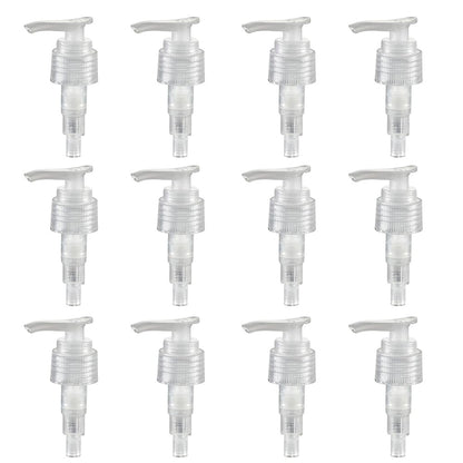 12 Pcs Clear Plastic Soap Dispenser Pump Replacement Lotion Pump Heads for 24/410 Threaded Neck Bottles Compatible with Soap Lotion Shampoo Liquid