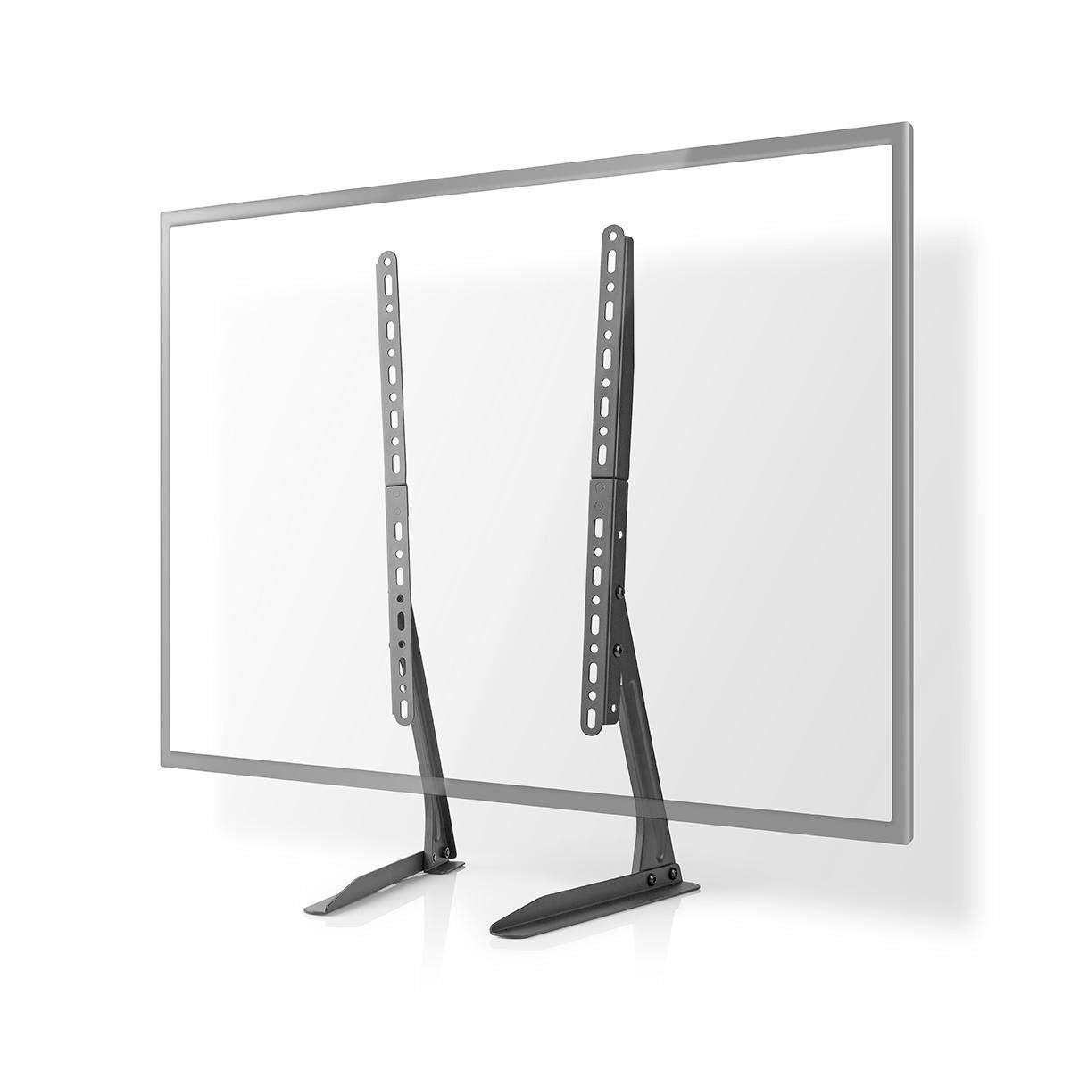 Nedis Fixed TV Desk Stand, Universal Table Mount for 13–70" Screens, Adjustable Height, VESA Compatible 75x75–800x400, Holds Up to 50 kg