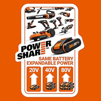 WORX WG322E.9 18V (20V MAX) 25cm Cordless Compact Chainsaw - (Tool Only - Battery & Charger Sold Separately), Black