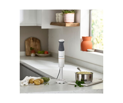 Kenwood Triblade Hand Blender, Mixer with Anti-Splash, Masher Attachment and BPA-Free Plastic Beaker, HBM40.004WH, Dishwasher Safe, 850W, White