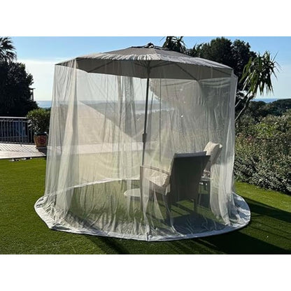 Mosquito Net for Umbrella 11 FT | Large Sizes & Fabric Designed for Outdoors | Insect House Screen Netting for Patio, Porch & Garden Terrace | Outside Canopy Bug & Fly Protection Enclosure
