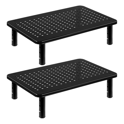 FURWOO 2 Pack Laptop Stand Desk Monitor Stand for Computer Printer Notebook 3 Height Adjustable Laptop Riser for Office Home School Black