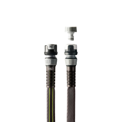 FITT Force 5/8" 25m, Garden Water Hose for Irrigation, Compact, Light and Resistant for Intensive use, with Multi-Jet Gun, Grey with Green Stripes
