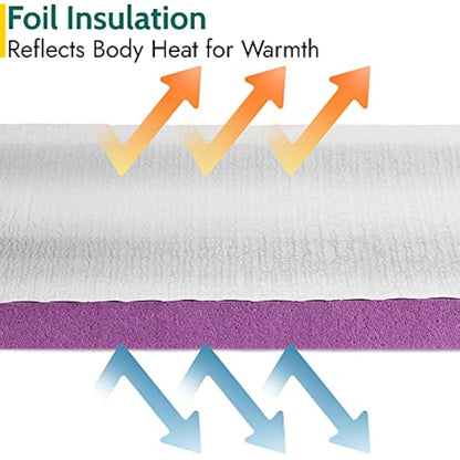 Foil Camping Mat 7mm Thick Aluminium Sleeping Roll Pad Waterproof Thermal Trail