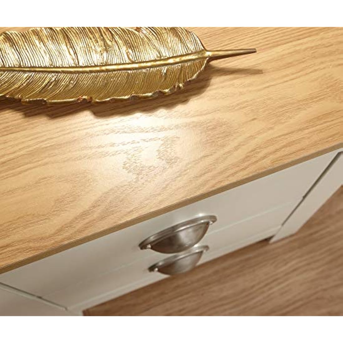 Lancaster Cream with Oak Top Bedroom Furniture - Wardrobes, Chest, Bedside (Bedside Cabinet)