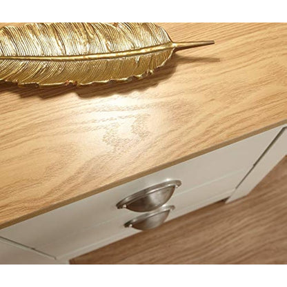 Lancaster Cream with Oak Top Bedroom Furniture - Wardrobes, Chest, Bedside (Bedside Cabinet)
