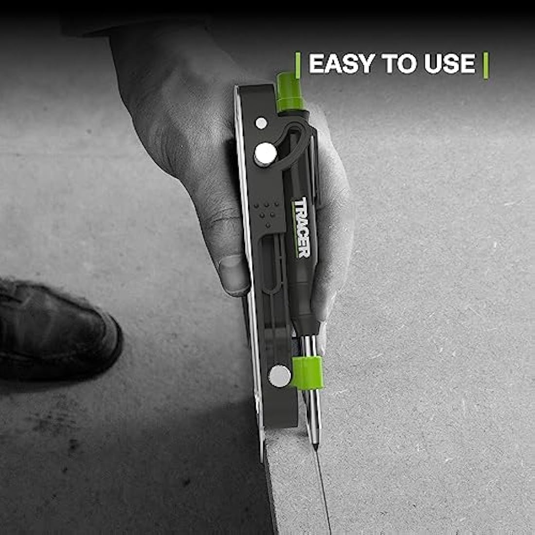 Tracer ProScribe Tool with Deep Hole Pencil, Lead Holster and Carry Case (DIY, Woodworking, and Carpentry Multi-Function Scribe Tool)