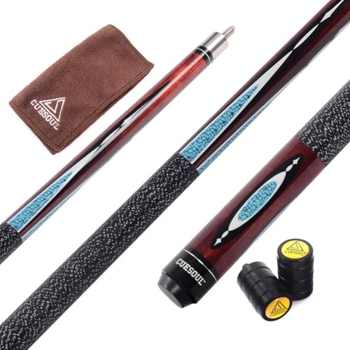 CUESOUL 58 Inch 19 Oz 1/2 Jointed Maple Billiard Pool Cue (CSTB004U)