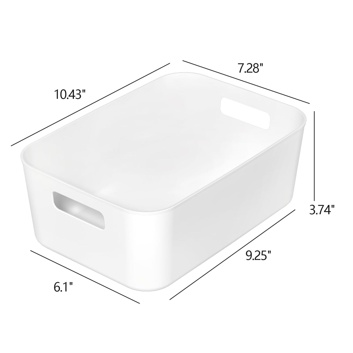 Asking 6-Pack Plastic Storage Baskets, Kitchen Cupboard Organiser Storage Box, White