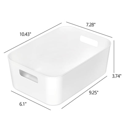 Asking 6-Pack Plastic Storage Baskets, Kitchen Cupboard Organiser Storage Box, White