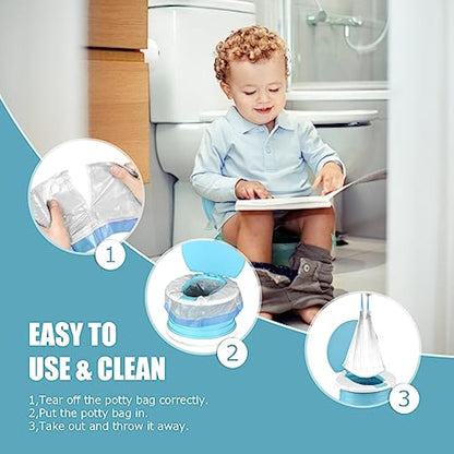Portable Travel Potty Chair Liners Bags Universal with Drawstring For Toddler Potty Training Toilet Seat Disposable Cleaning Bag For Kids Toddler Adults Pet Outdoors-90 PCS(45 * 50CM)