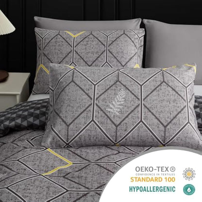 Lazzaro Double Duvet Set - Premium Brushed Microfiber Double Duvet Cover (200 x 200 cm) 3 PCs - Breathable Luxury Bedding Set With Zipper Closure