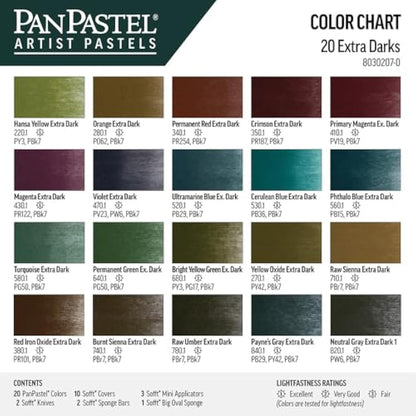 PanPastel 20 Colour Set - Extra Dark Shades Set