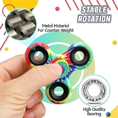Fidget Spinner Toy Bulk Age 3+ for Kids Adults (12 Pack), Metal Tri-Spinner Fidget Set for Stress Relief, Halloween Christmas Party Favors Supplies Goodie Bag Stuffers Classroom Prizes
