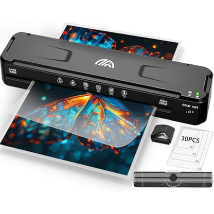 A3 Laminator Machine with 30 Laminating Sheets, Fast Warm-Up No Jam Laminator, 11x17 Cold & Thermal Laminating Machine for Home School Office