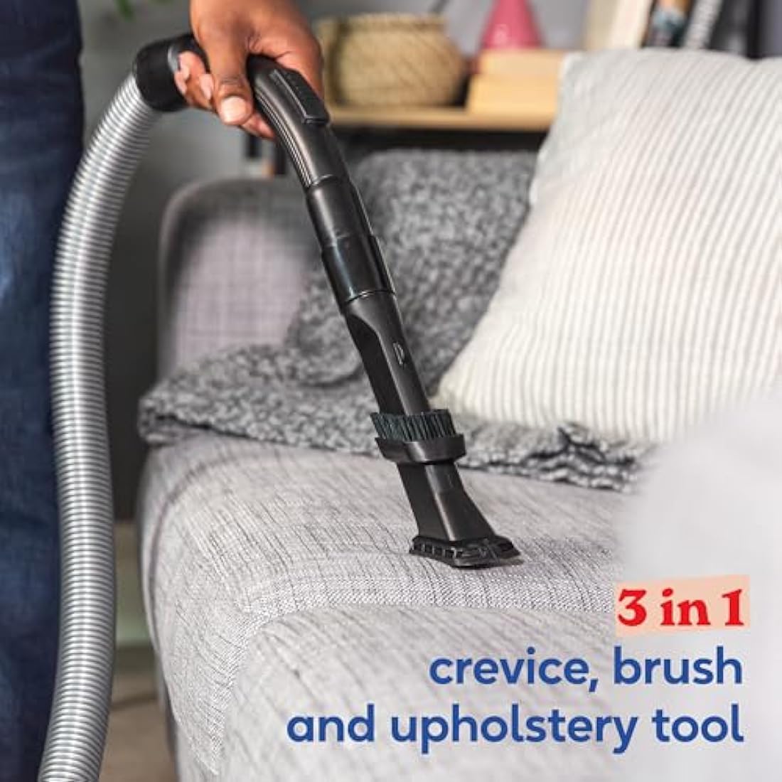 Russell Hobbs Cylinder Vacuum Cleaner COMPACT XS 1.5 Litre Grey & Silver with 3 in 1 Multi-Tool, Triple Filtration 700W Ultra Compact, 2 Year Guarantee RHCV1611
