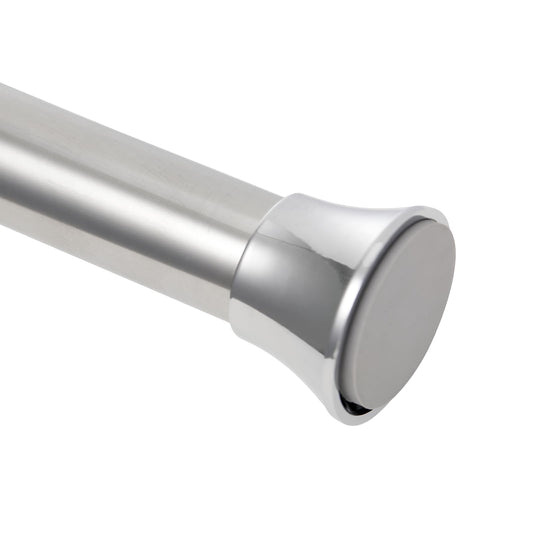 1PC Stainless Steel Shower Curtain Rod Tension Pole, Extendable Shower Curtain Poles No Drilling Tension Rods for Clothes Non-Slip Silver Shower Rail