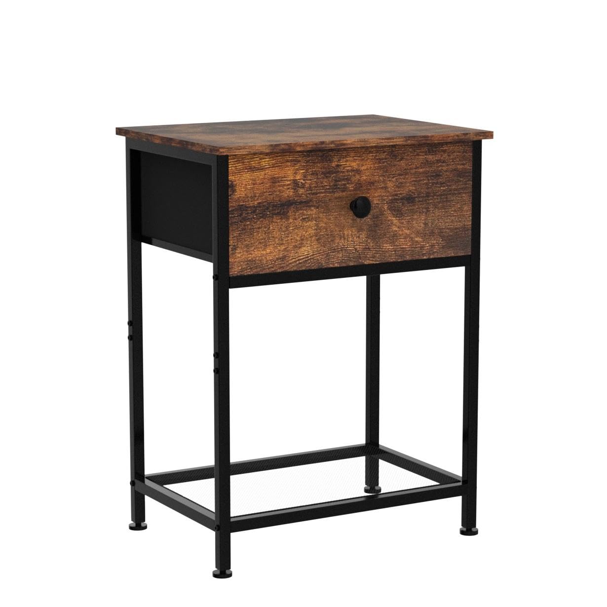 AMHANCIBLE Bedside Tables Set of 2, Side Tables with Fabric Drawers