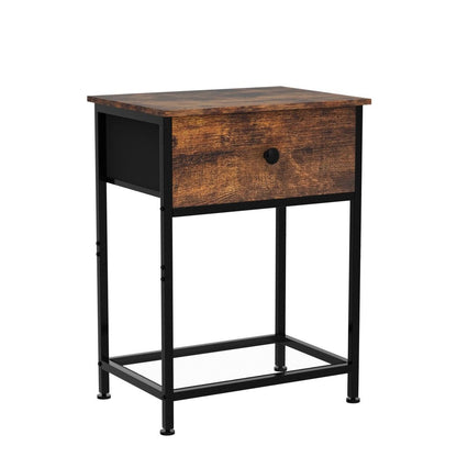 AMHANCIBLE Bedside Tables Set of 2, Side Tables with Fabric Drawers