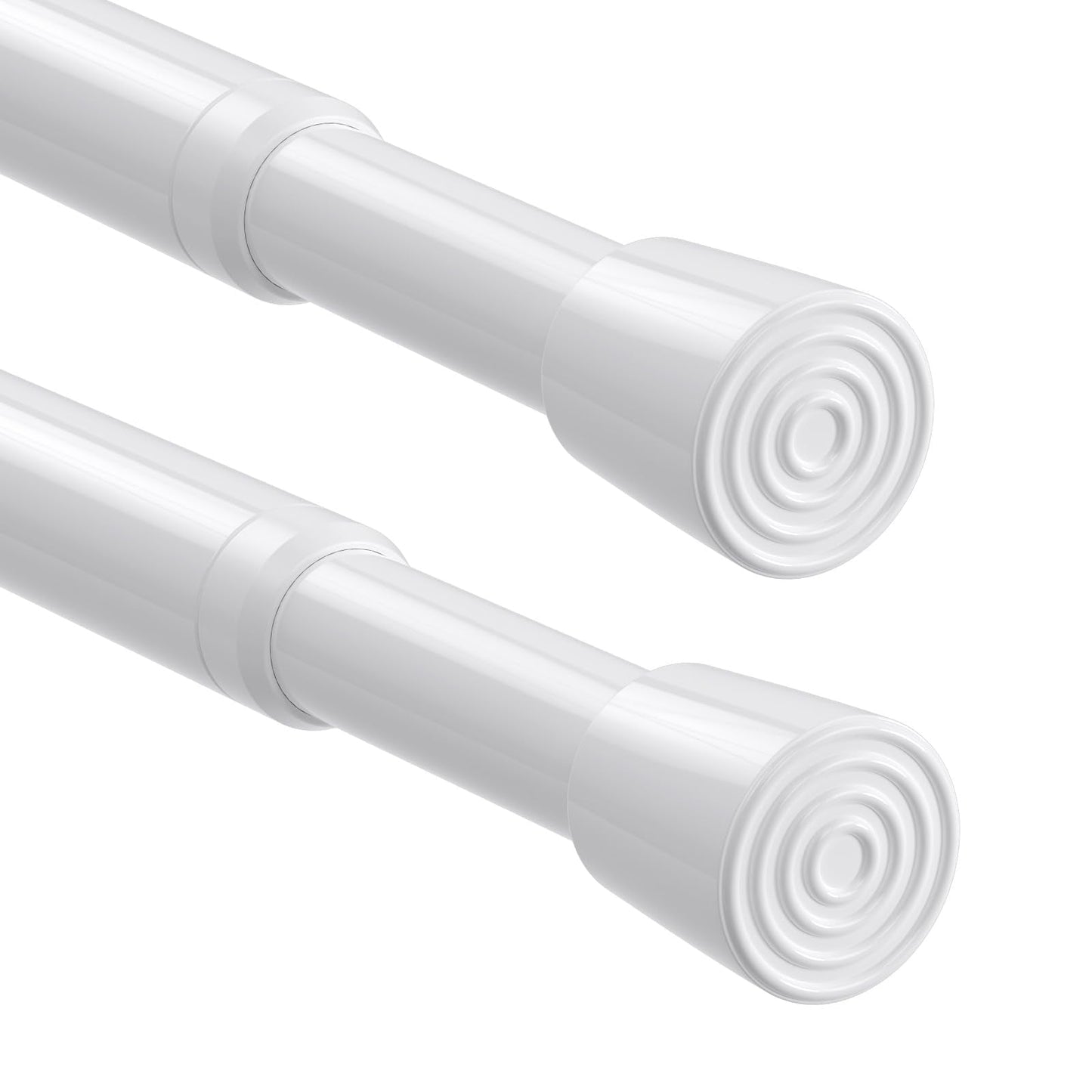 Shower Curtain Pole Tension Rod 80-150cm 2Pack Extendable Curtain Poles No Drilling White Spring Rods Net Curtain Rod Adjustable Tension Rod for