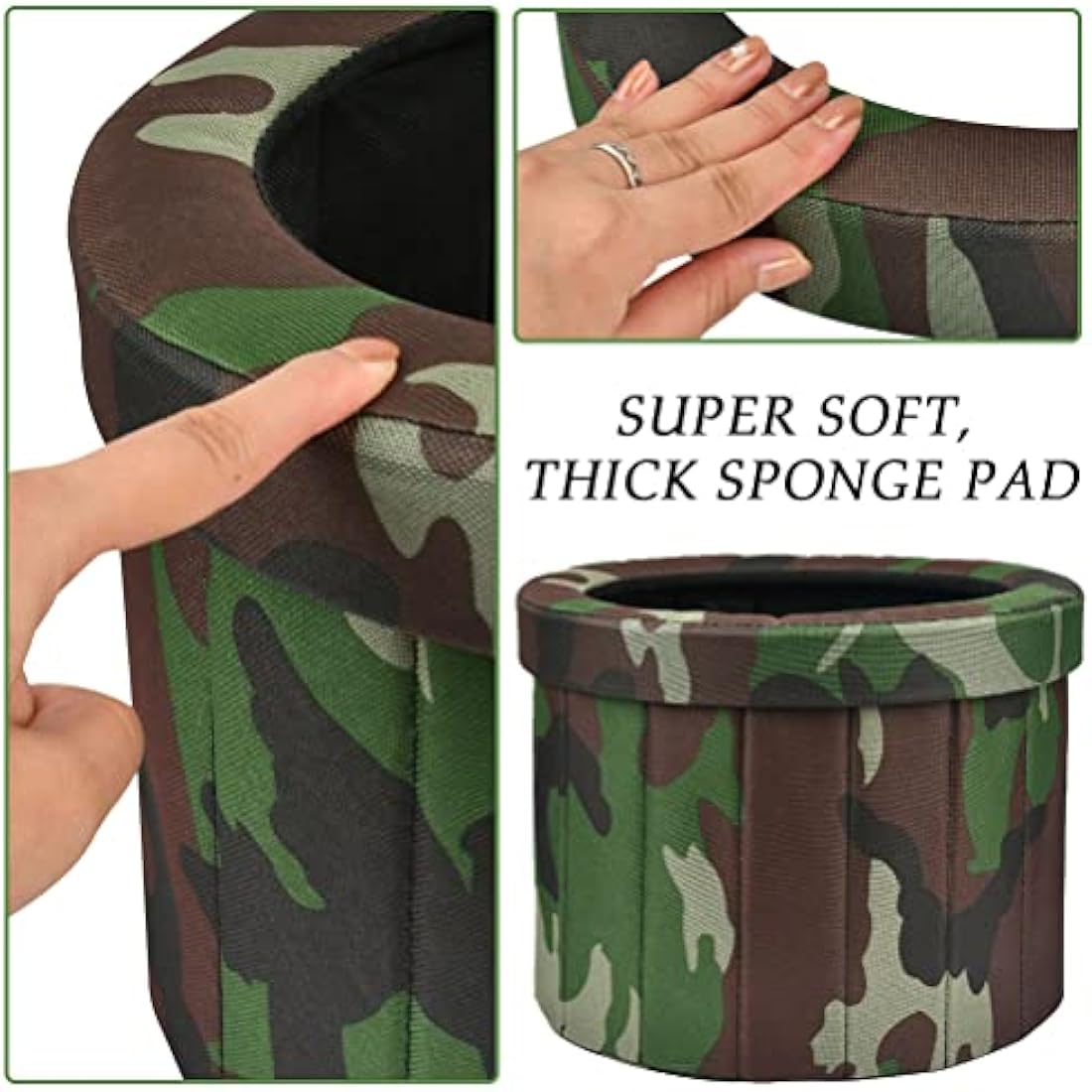 CENBEN Foldable Camping Toilet, Portable Toilet Outdoor Travel Potty, Folding Travel Toilet, Collapsible Toilet Bucket Camping Loo for Fishing, Hiking, Campervan, Caravan, Car, Festivals, Load 150kg