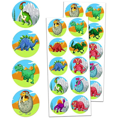 TownStix Dinosaur Stickers Set - 10 Designs, 20 Sheets, 200 Stickers