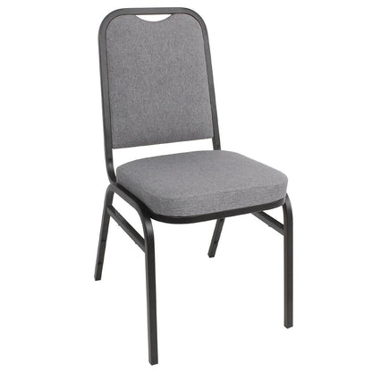 Bolero Square Back Stacking Banquet Chairs, Black & Grey (Pack of 4)