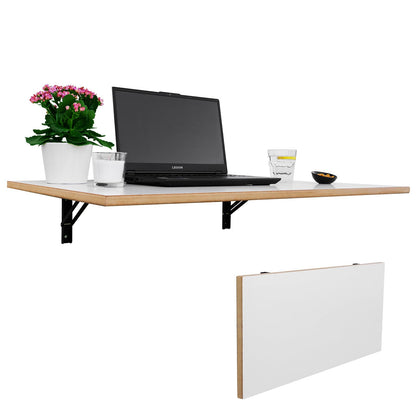 CAWI Sturdy Wall Folding Table Made of Solid Wood: Space-saving, Foldable Kitchen Table and Floating Desk, Laminated MDF Folding Table