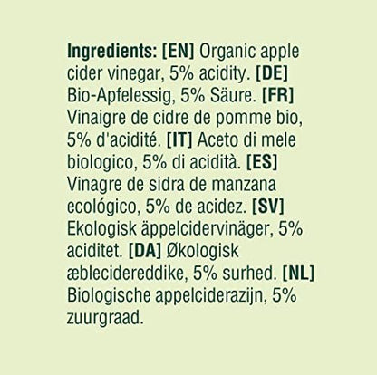 Eat Wholesome Organic Apple Cider Vinegar, 5L - Raw, Unpasteurised, Unfiltered, Award-Winning, With The Mother, Vegan