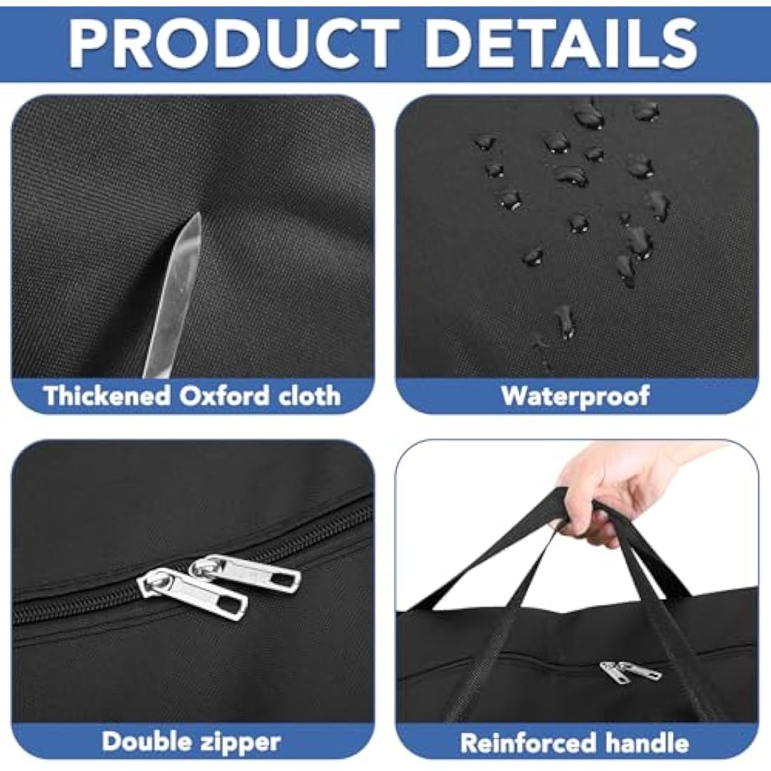 2 Pcs 120L Large Storage Bag, Extra Large Storage Bag with Zips for Moving Storage Clothes Bedding Duvet Quilt Blankets Waterproof Jumbo Storage Bags Moving Totes Christmas Storage Containers