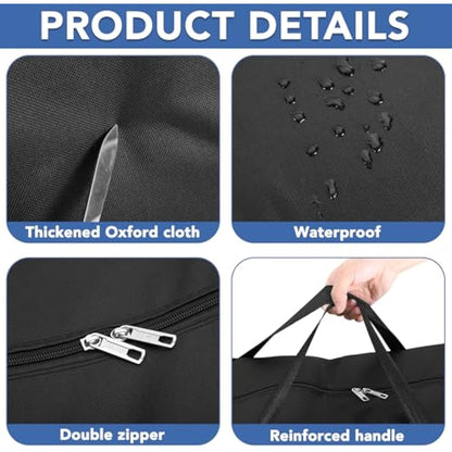 2 Pcs 120L Large Storage Bag, Extra Large Storage Bag with Zips for Moving Storage Clothes Bedding Duvet Quilt Blankets Waterproof Jumbo Storage Bags Moving Totes Christmas Storage Containers