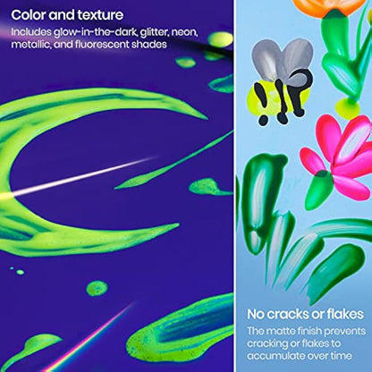 Arteza Kids Tempera Paint Set, 16 Rich, Non-Toxic Washable Colors, 400 ml, Art Supplies for Easter Egg, Finger, and Poster Painting