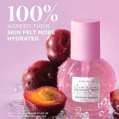 Glow Recipe Plum Plump Hyaluronic Acid Skin Care Serum - Hydrating Skincare + Face Serum for Women & Men with Antioxidant Plum + Vitamin B5 to Repair Skin Barrier & Lock-In Facial Hydration (30ml)