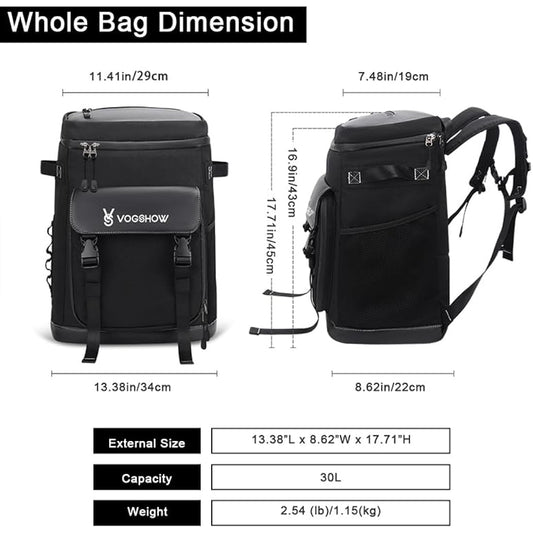 Vogshow 30L Cooler Bag Picnic Backpack Large Capacity Waterproof Cool Bag Rucksack Leakproof Insulated Backpack Cooler for Camping, Party, BBQ, Family Outdoor, Shopping, Beach, Fishing