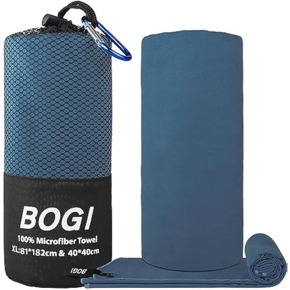BOGI Microfibre Quick Dry Travel Towel - Soft Lightweight Gym Towel, Super Absorbent & Ultra Compact for Beach, Sports, Swimming, Gym, Yoga, Camping, Hiking