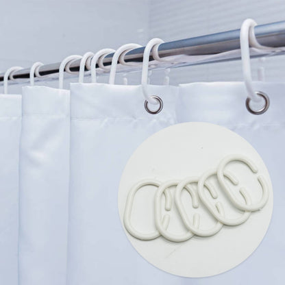 12 Pack Plastic Shower Curtain Rings, C-Shaped Hooks for Bathroom, White
