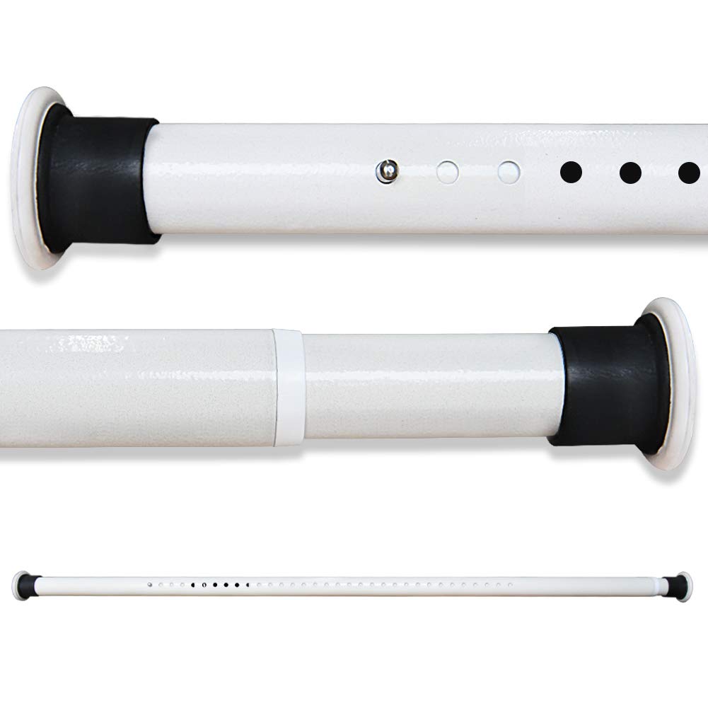 Extendable Shower Curtain Rod No Drilling Telescopic Curtain Poles Wardrobe Clothes Rail Carbon Steel 310-360CM White Adjustable Spring Tension Rod