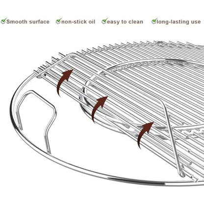 GFTIME Hinged Round Cooking Grate Grill Replacement Parts for Weber 57cm Charcoal grills Spare Parts Gourmet Chrome plated For Weber 8835, One-Touch, Performer, Bar-B-Kettle and Master-Touch