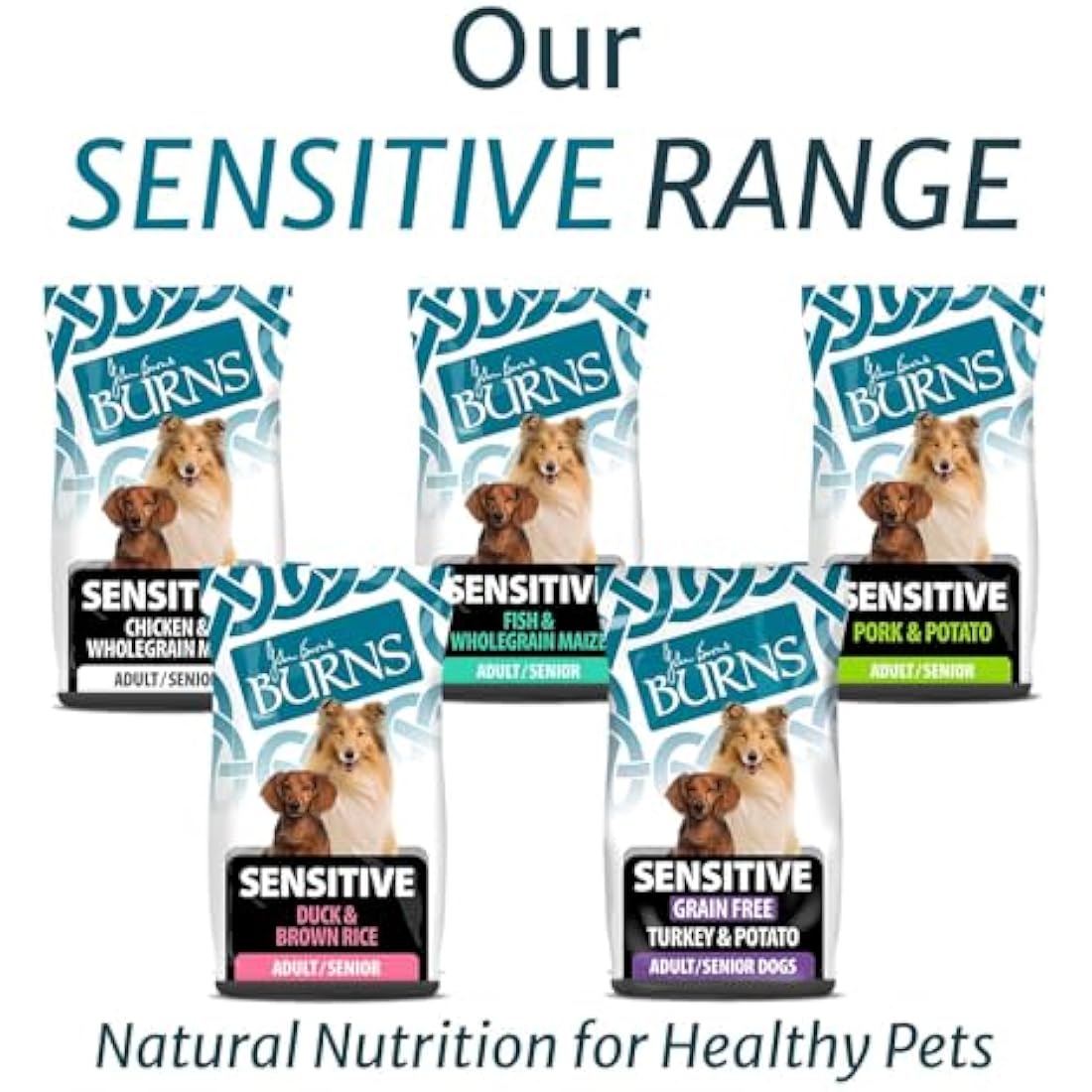 Burns Pet Nutrition Hypoallergenic Complete Dry Dog Food Adult and Senior Dog Sensitive with Duck and Brown Rice 12 kg