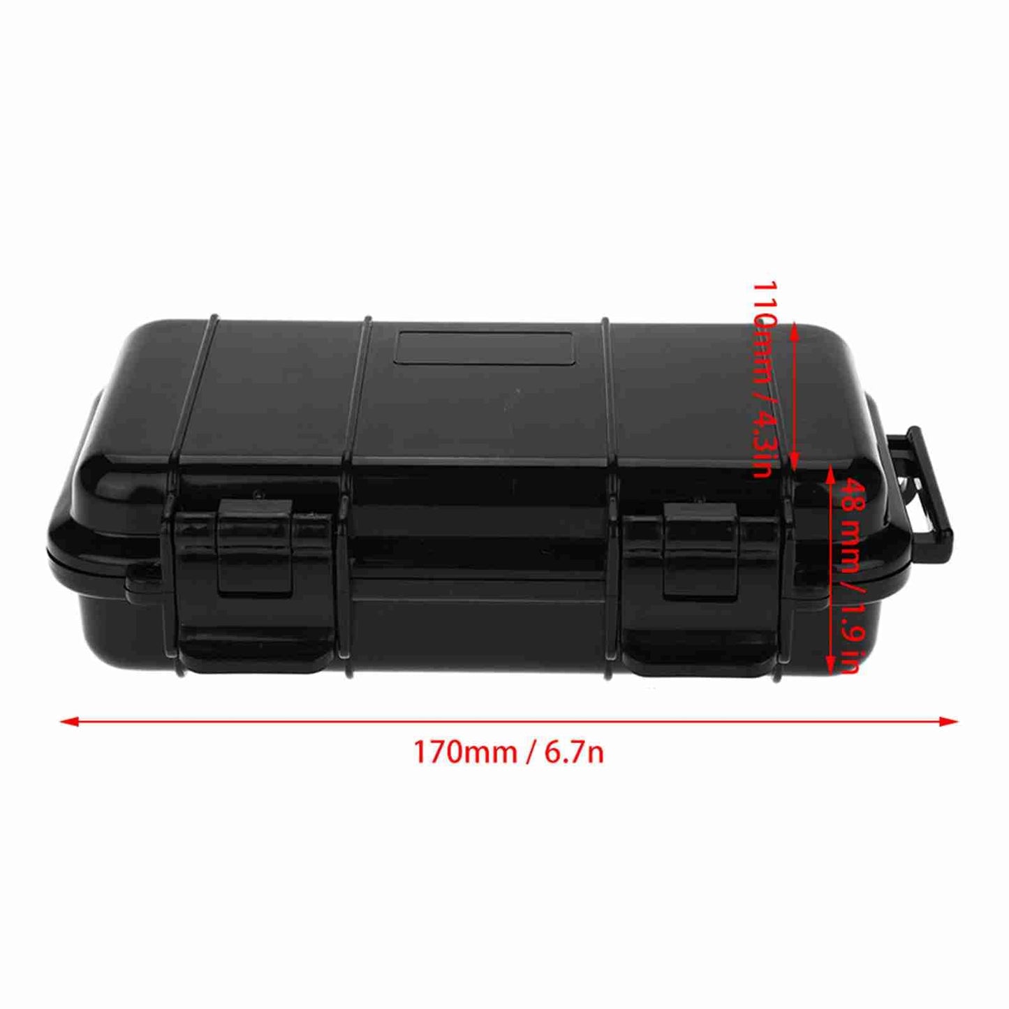 Tbest Survival tin Box, Shockproof Box, Eerieur Waterproof Shockproof Waterproof Storage Box Storage Container Case Storage Box Black Dry for Fishing