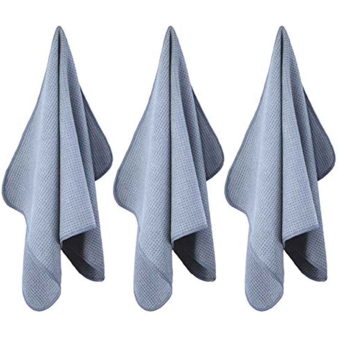 POLYTE Premium Microfibre Kitchen Dish Tea Towel Waffle Weave (Gray, 40x71) 12 Pack
