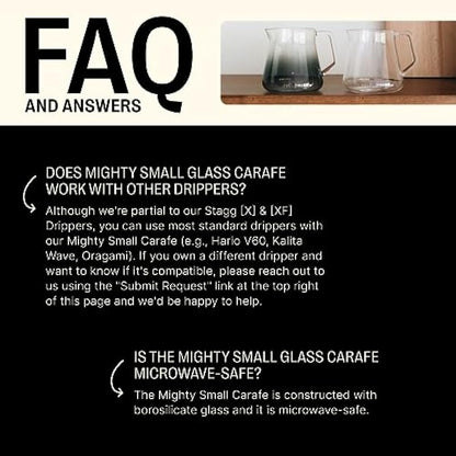 Fellow Mighty Small Glass Carafe - Manual Pour Over Coffee Beaker and Tea Steeper, Borosilicate Glass Decanter, 16.9 oz Clear Container