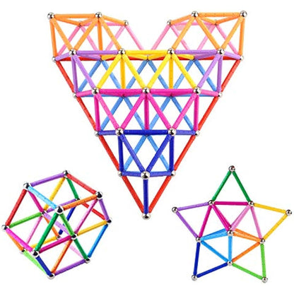 310 Pieces Magnetic Building Blocks, Magnetic Educational Stacking Toy Set for Children and Adults, Non-Toxic Building Toy, 3D Puzzle with Storage Bag