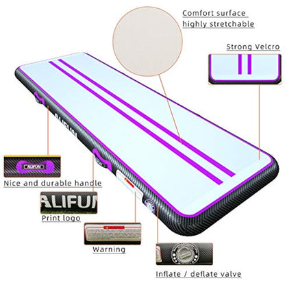 ALIFUN Inflatable Air Tumbling Mat Gymnastics Tumble Mat 400 x 100 x 10cm Training Mat Thick 10CM 20CM with Electric Air Pump