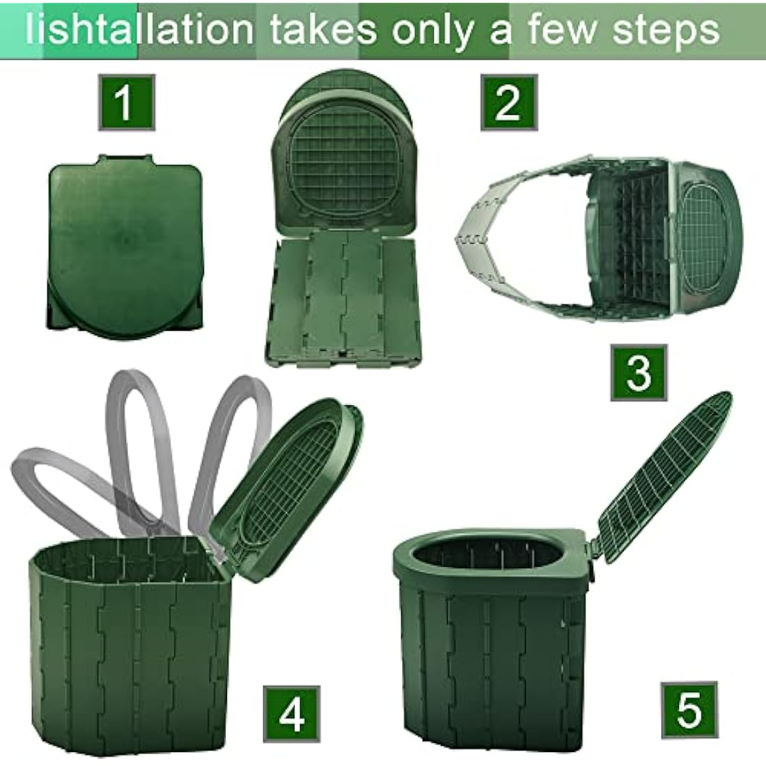 KINSPORY Portable Toilet, Outdoor Camping Toilet Fishing Toilet Campervan Toilet Collapsible Toilet Bucket Portable Loo Camping Loo Camping WC