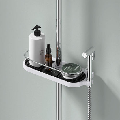 Ibergrif Bathroom Shower Shelf, No Drilling Shower Caddy for 19-25mm Rail